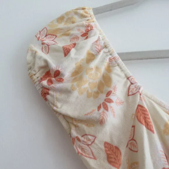 FREE PEOPLE La Bamba Babydoll Top in Tea Combo Floral Boho Handkerchief Y2K XS - Picture 7 of 15